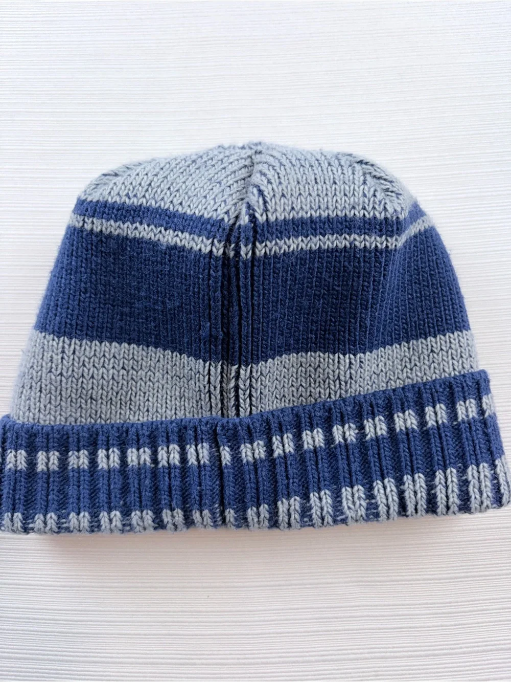 New Era Kids Los Angeles Dodgers Navy & Gray Striped Cuffed Beanie